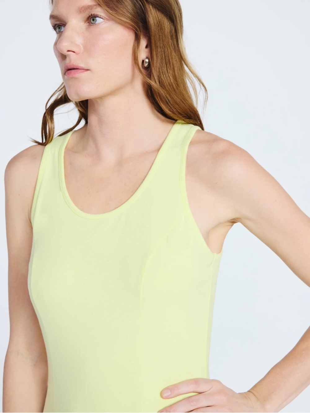 Scoop NWT Women's Lemon Stretch Cotton Blend Midi Basque Dress, Plus Size 20/XXL - Picture 4 of 9